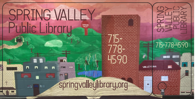 Spring Valley library card: library mural